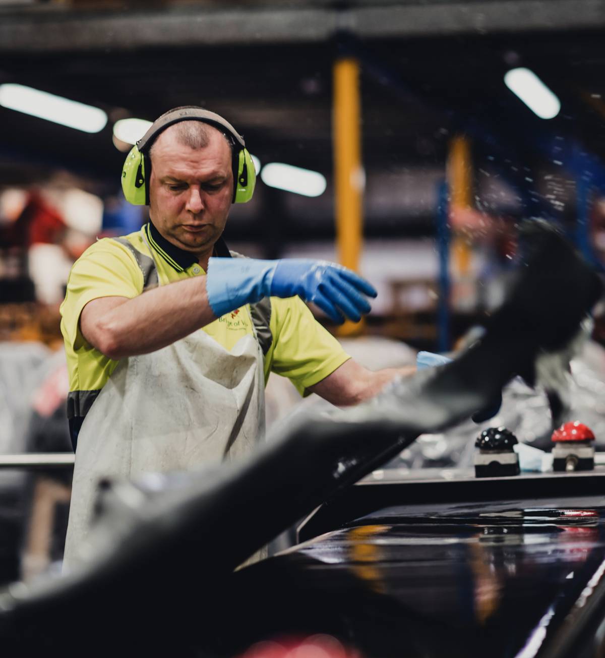 Man wearing ear protectors